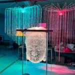 3D Buddha Head Fiber Optic Chandelier - RGB Art Installation for Lobby 39.4in - Image 5