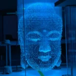 3D Buddha Fiber Optic Art Installation - Custom RGB Sculpture 66.2in - Image 4